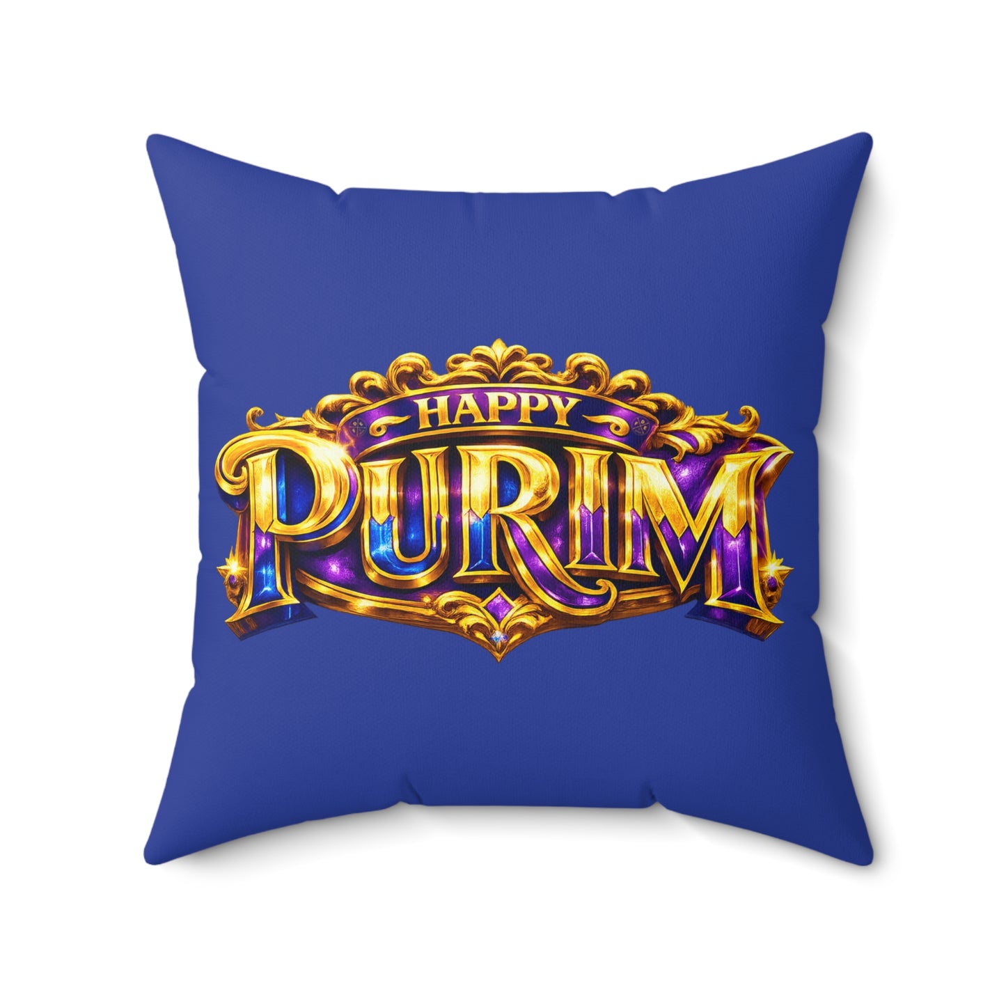 Purim - Blue-  Polyester Square Accent Pillow