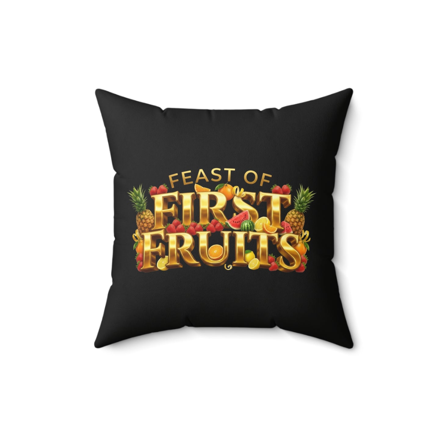 Feast of First Fruits - Obsidian Black - Throw Pillow