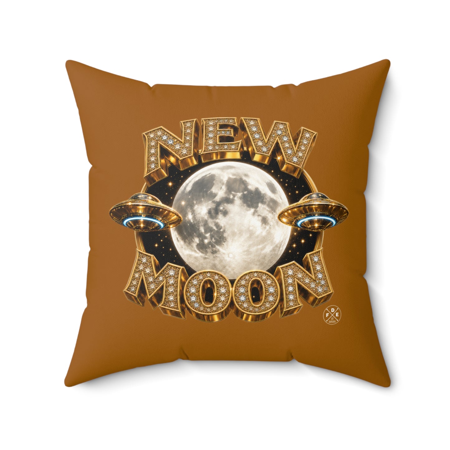 New Moon - Celestial Gold - Throw Pillow