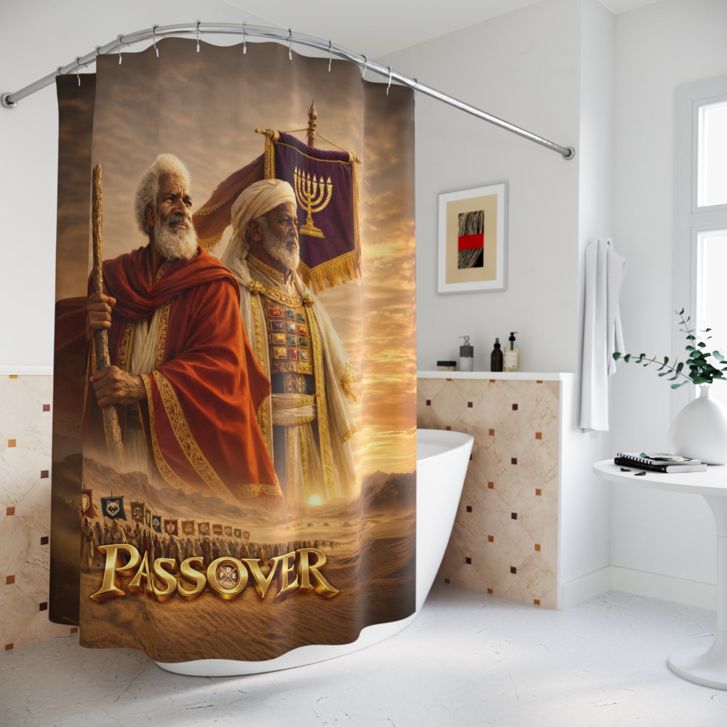 Passover (Moses & Aaron) Shower Curtain