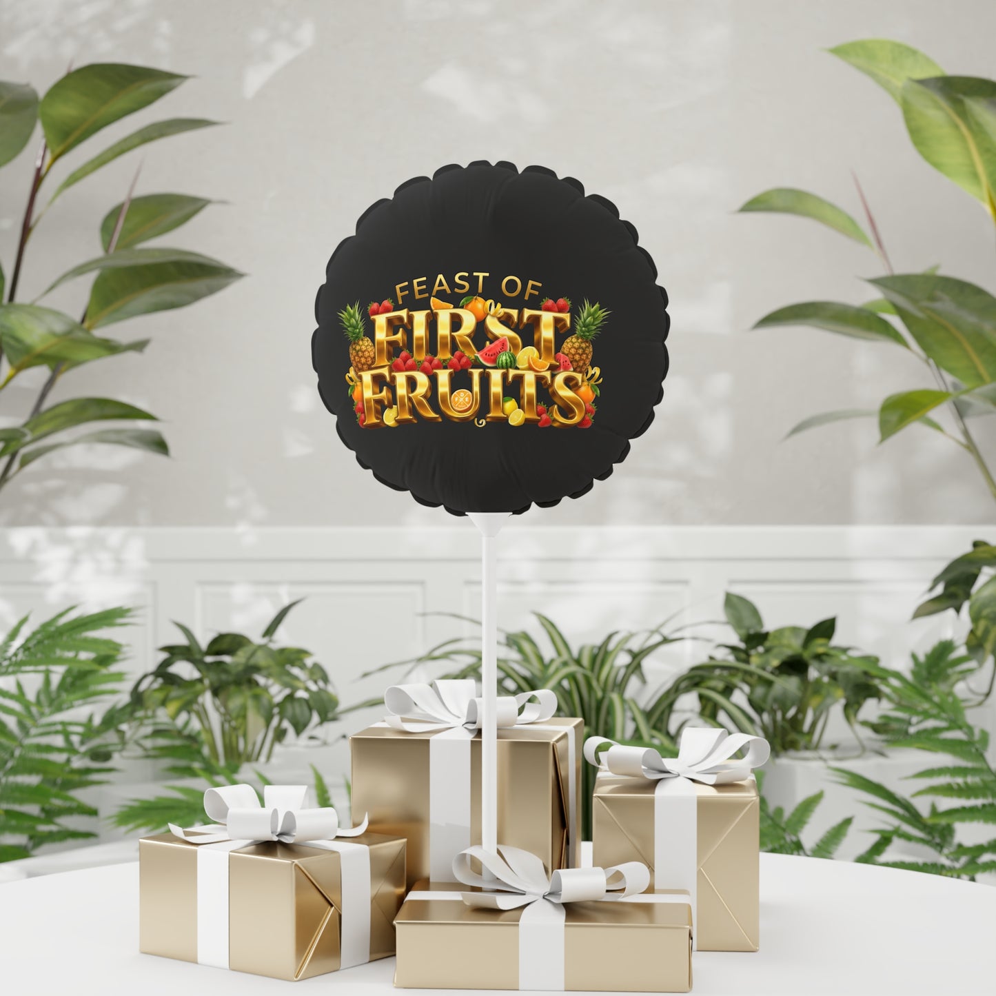 Feast of First Fruits - Obsidian Black - Foil Balloon