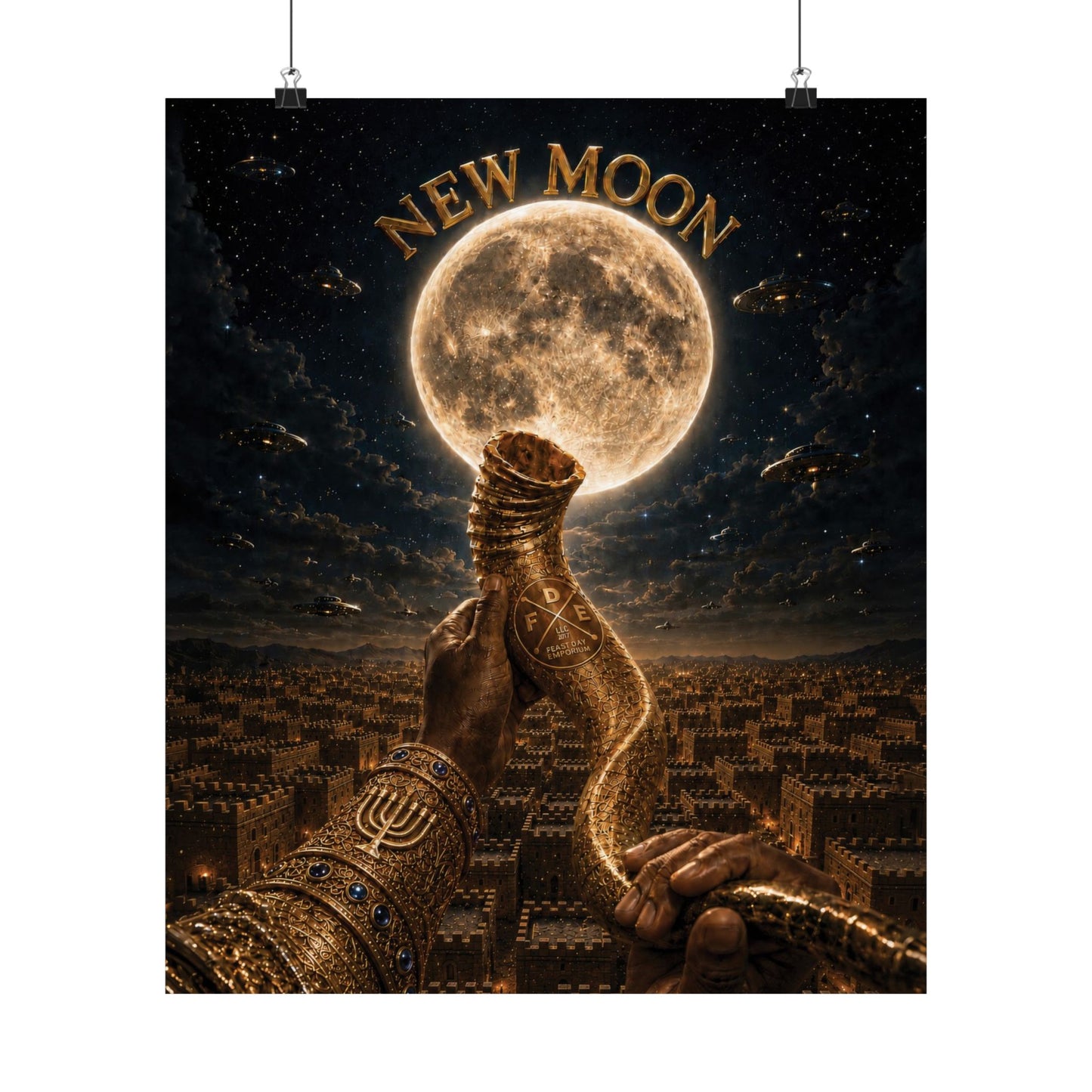 New Moon (w/ Shofar) Matte Poster