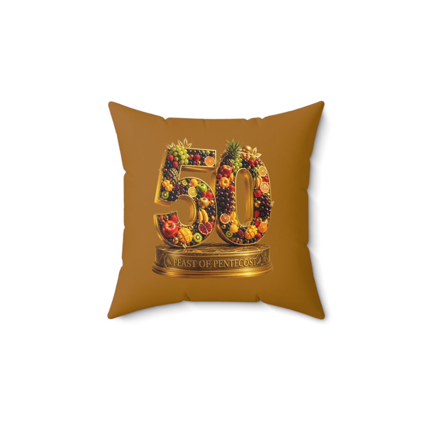 Feast of Pentecost (#50) - Burnished Marigold - Throw Pillow