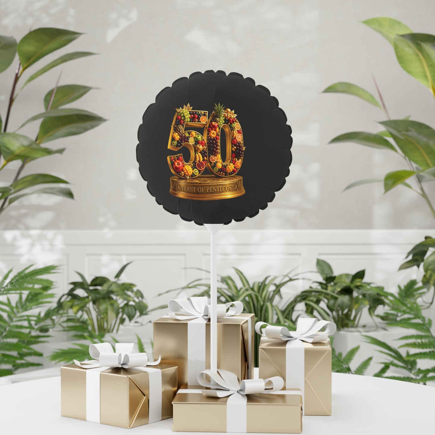 Feast of Pentecost (#50) - Obsidian Black - Foil Balloon