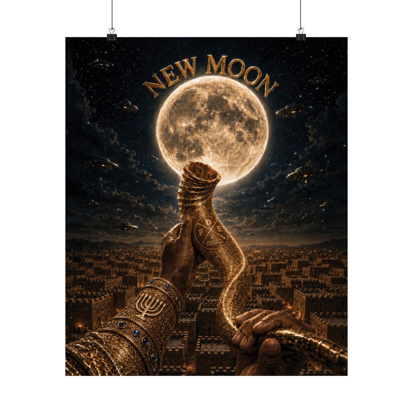 New Moon (w/ Shofar) Matte Poster