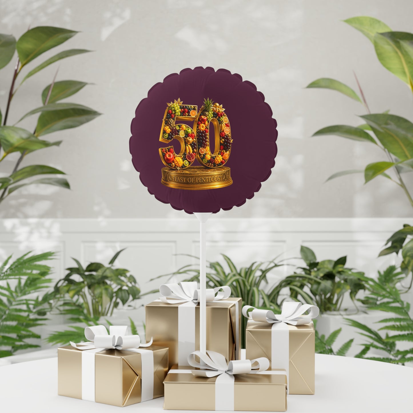 Feast of Pentecost (#50) - Blackberry Plum - Foil Balloon