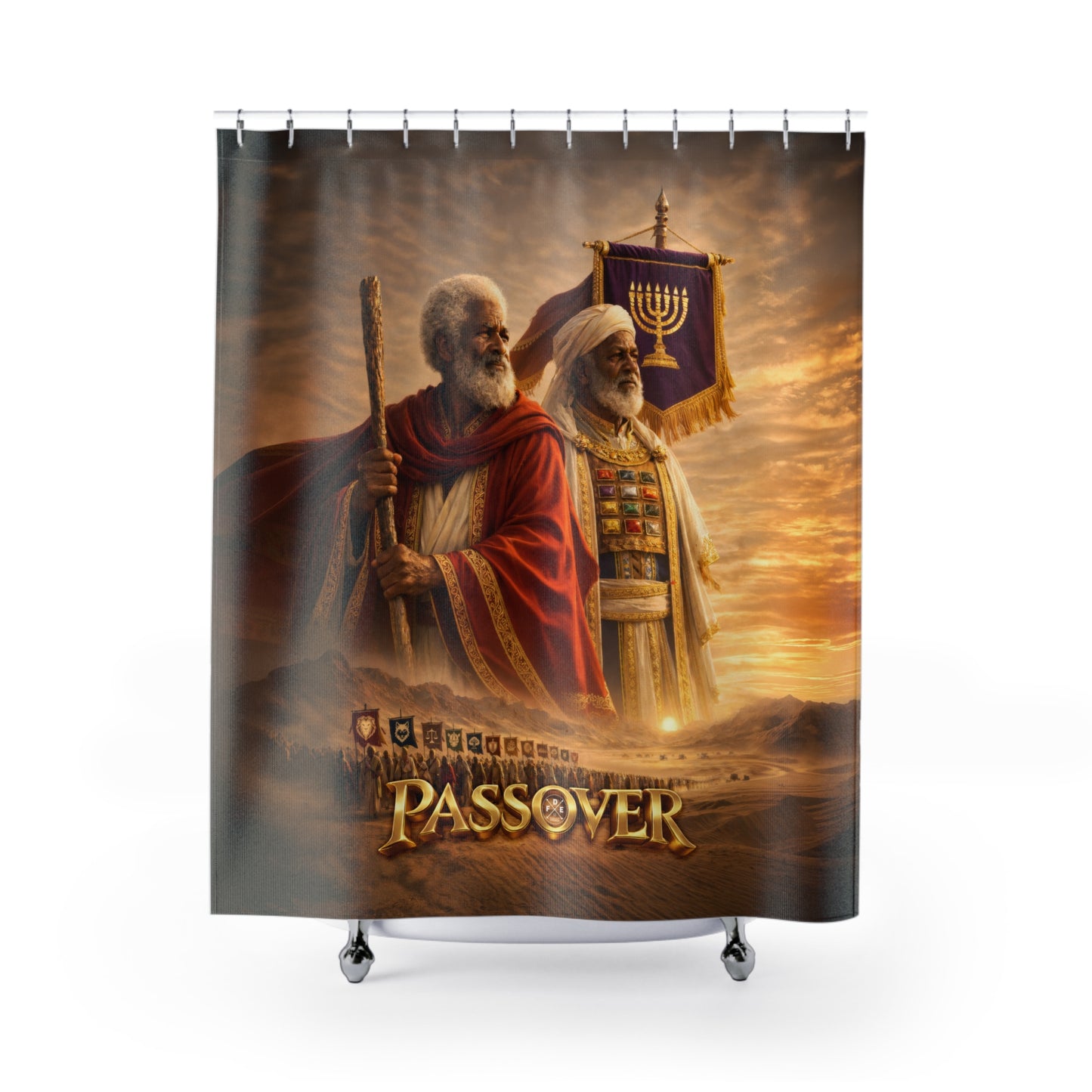Passover (Moses & Aaron) Shower Curtain