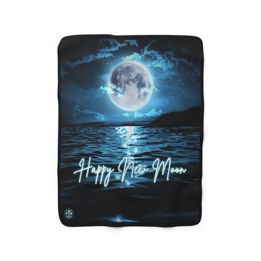 "Happy New Moon" - Sherpa Fleece Blanket