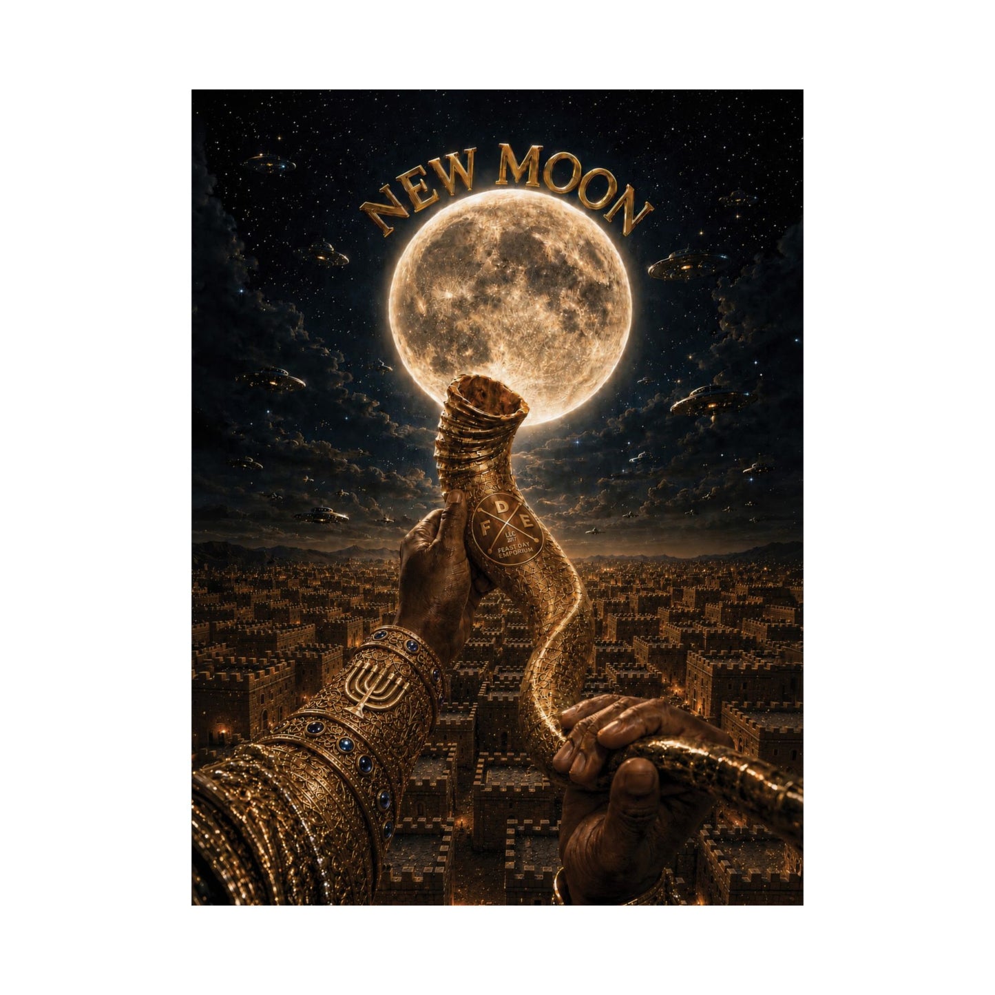 New Moon (w/ Shofar) Matte Poster