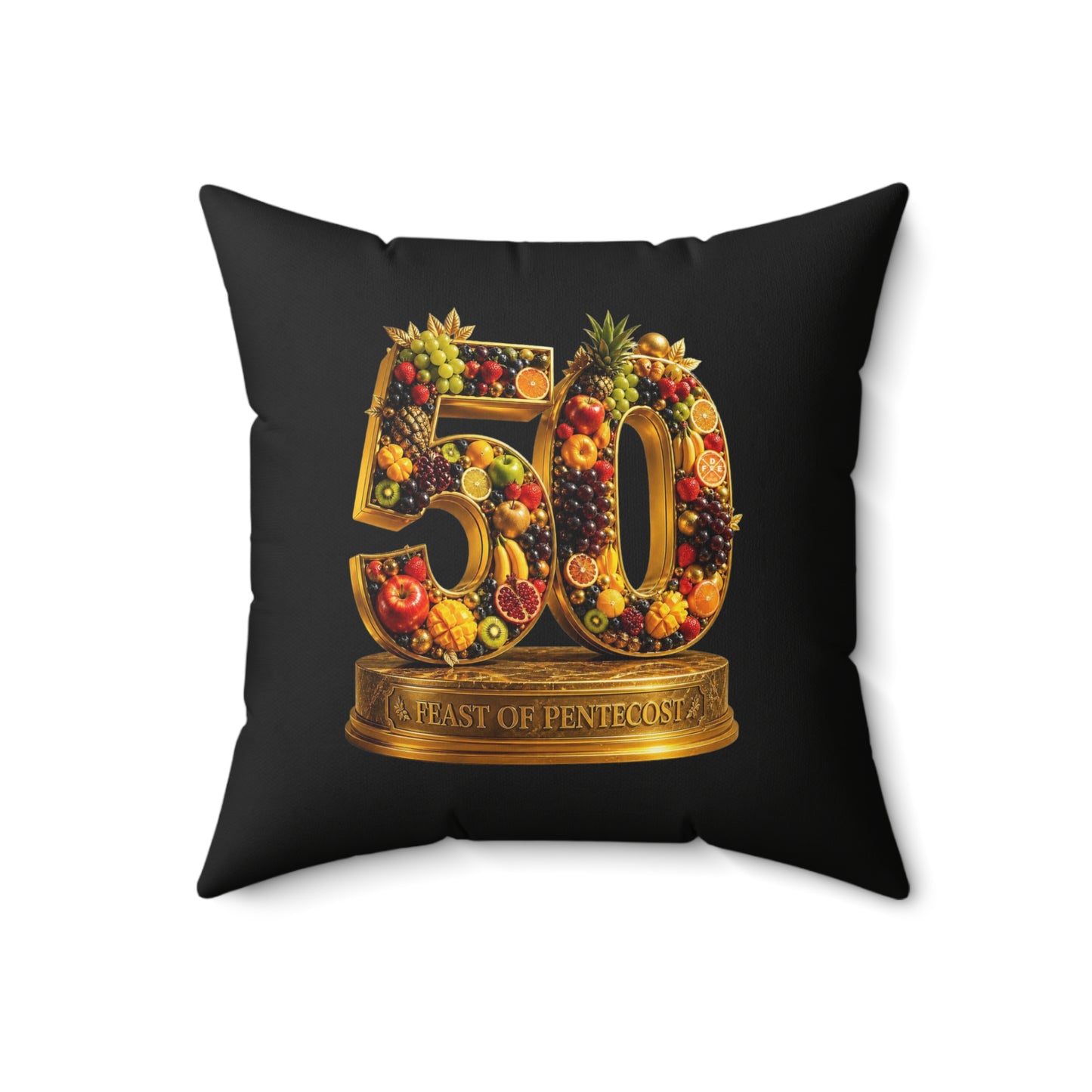 Feast of Pentecost (#50) - Obsidian Black - Throw Pillow