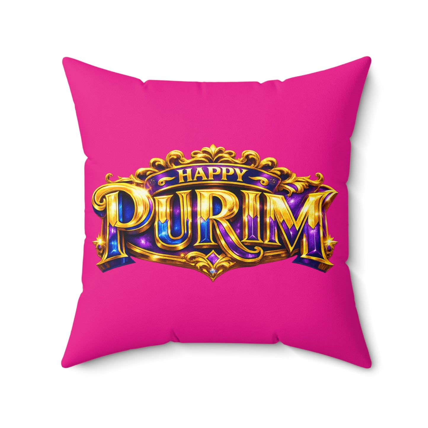Purim - Pink -  Polyester Square Accent Pillow