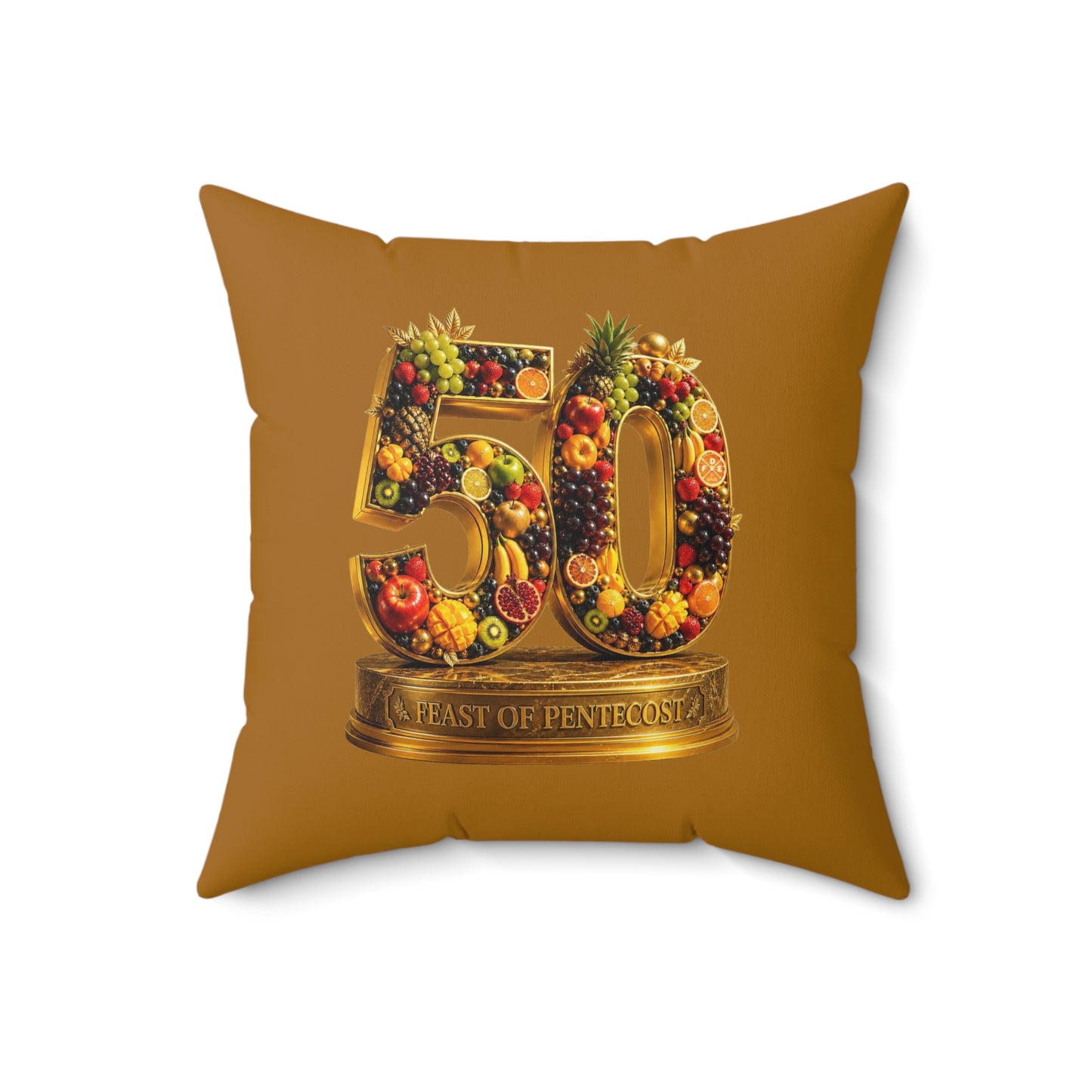 Feast of Pentecost (#50) - Burnished Marigold - Throw Pillow