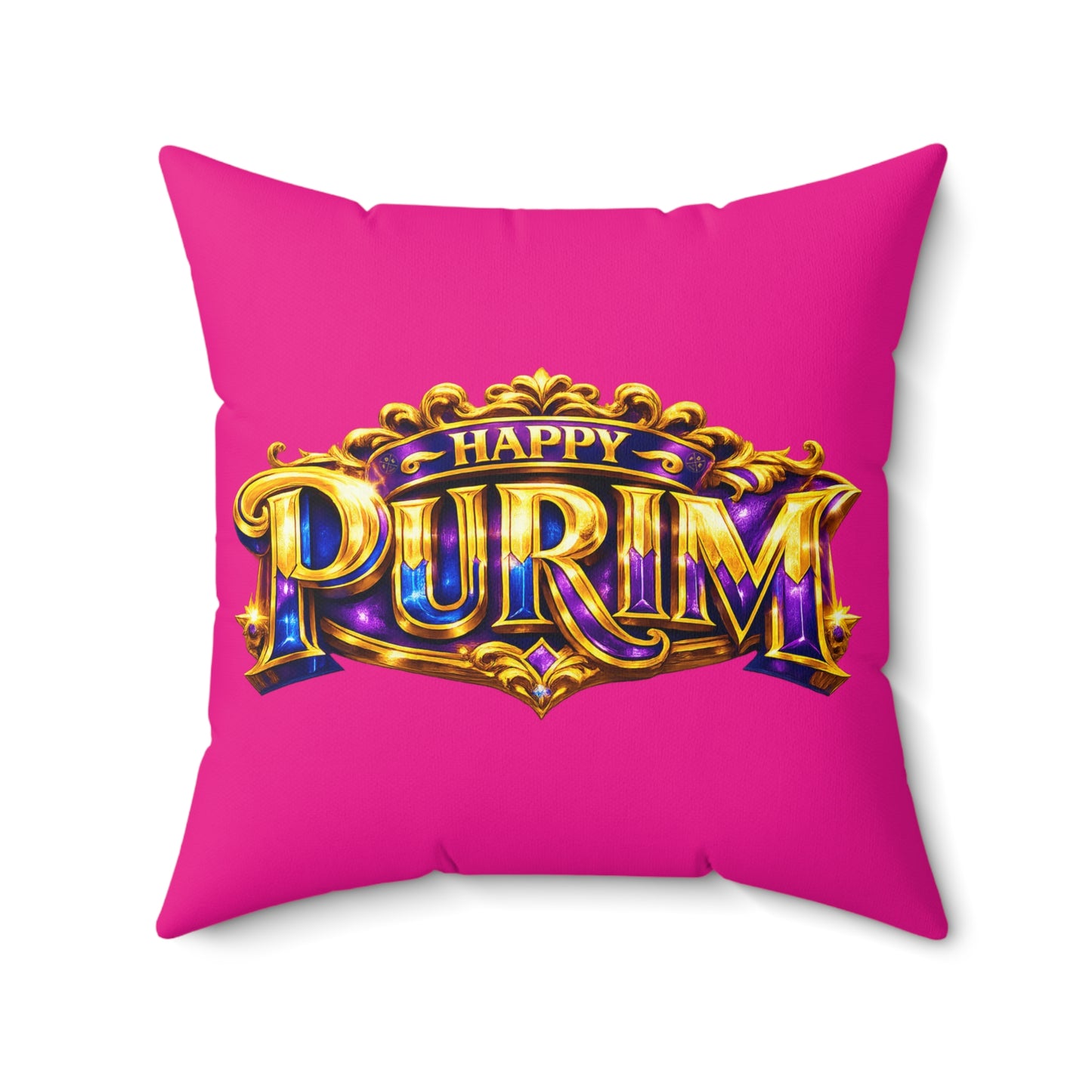 Purim - Pink -  Polyester Square Accent Pillow