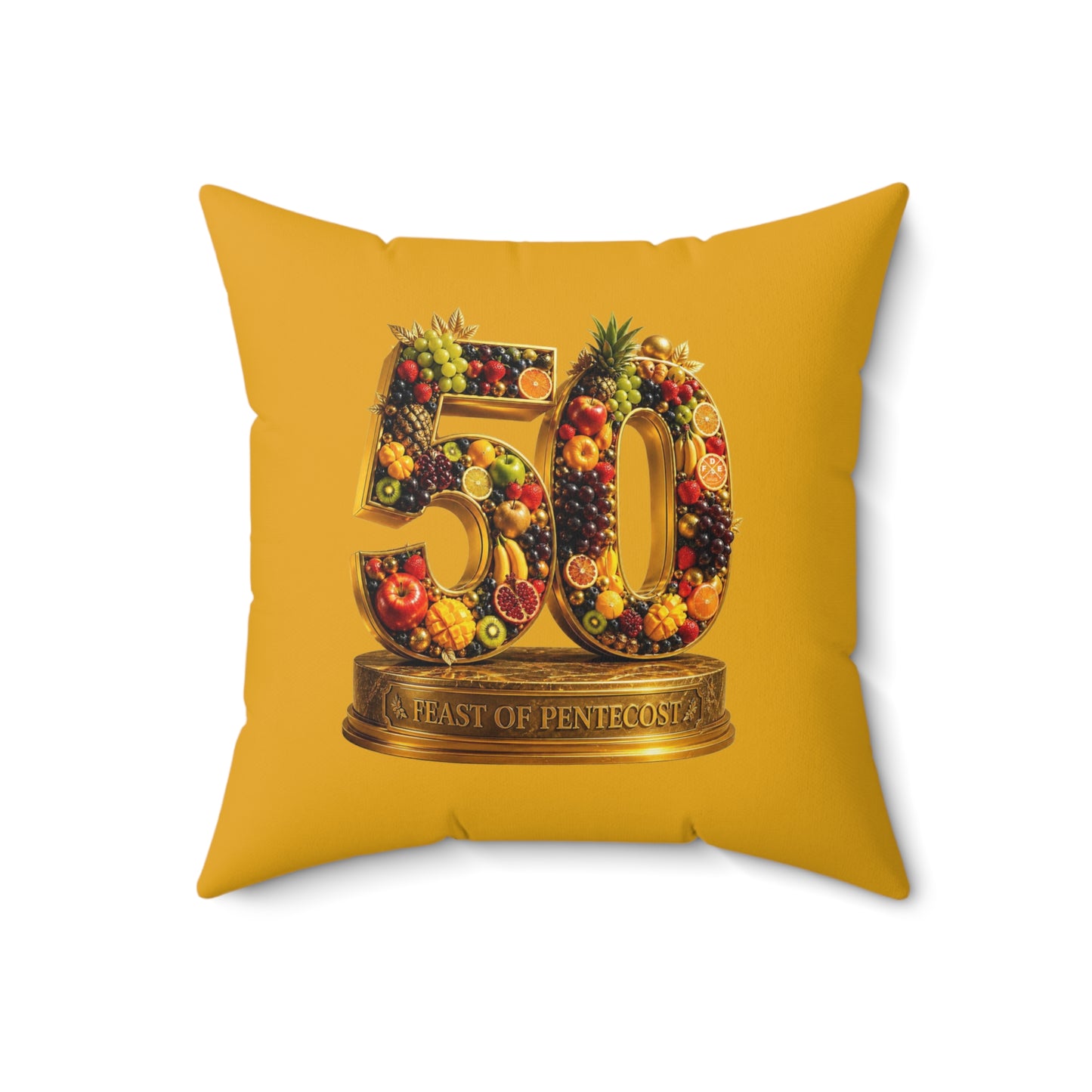 Feast of Pentecost (#50) - Golden Mango - Throw Pillow