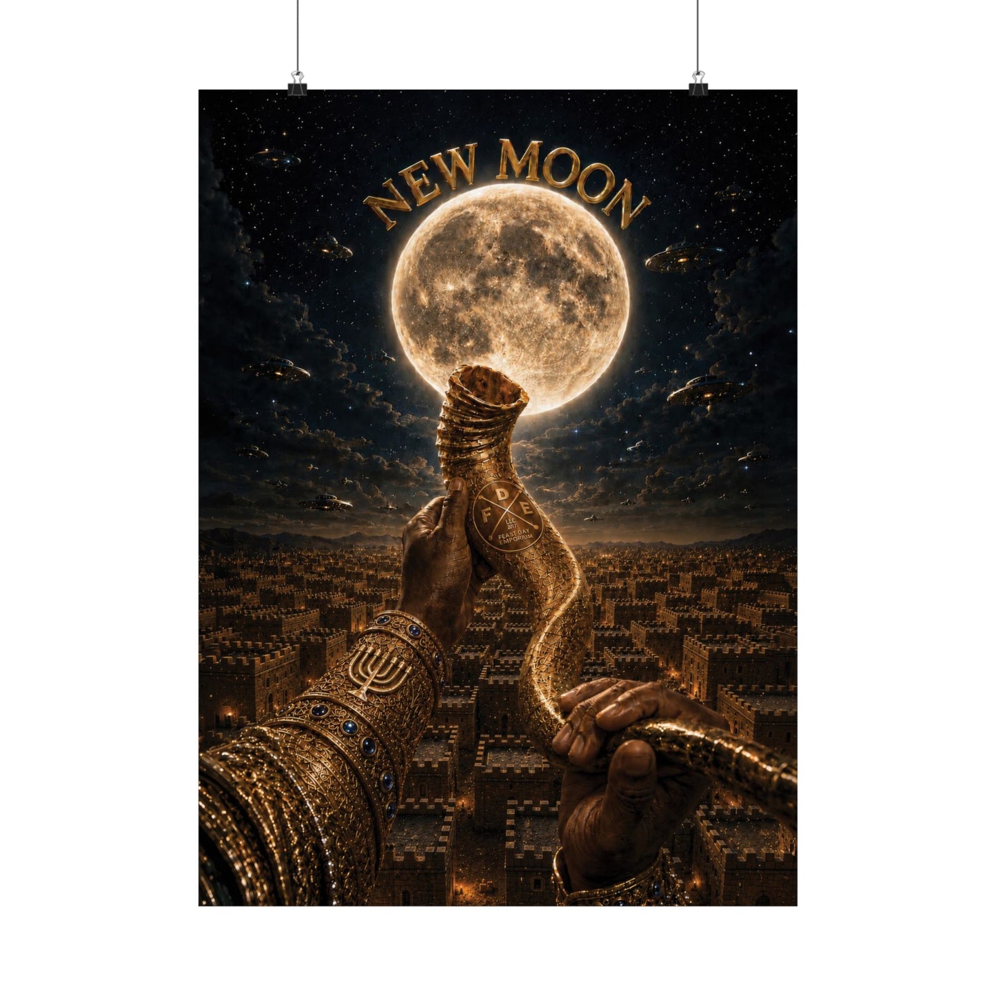 New Moon (w/ Shofar) Matte Poster