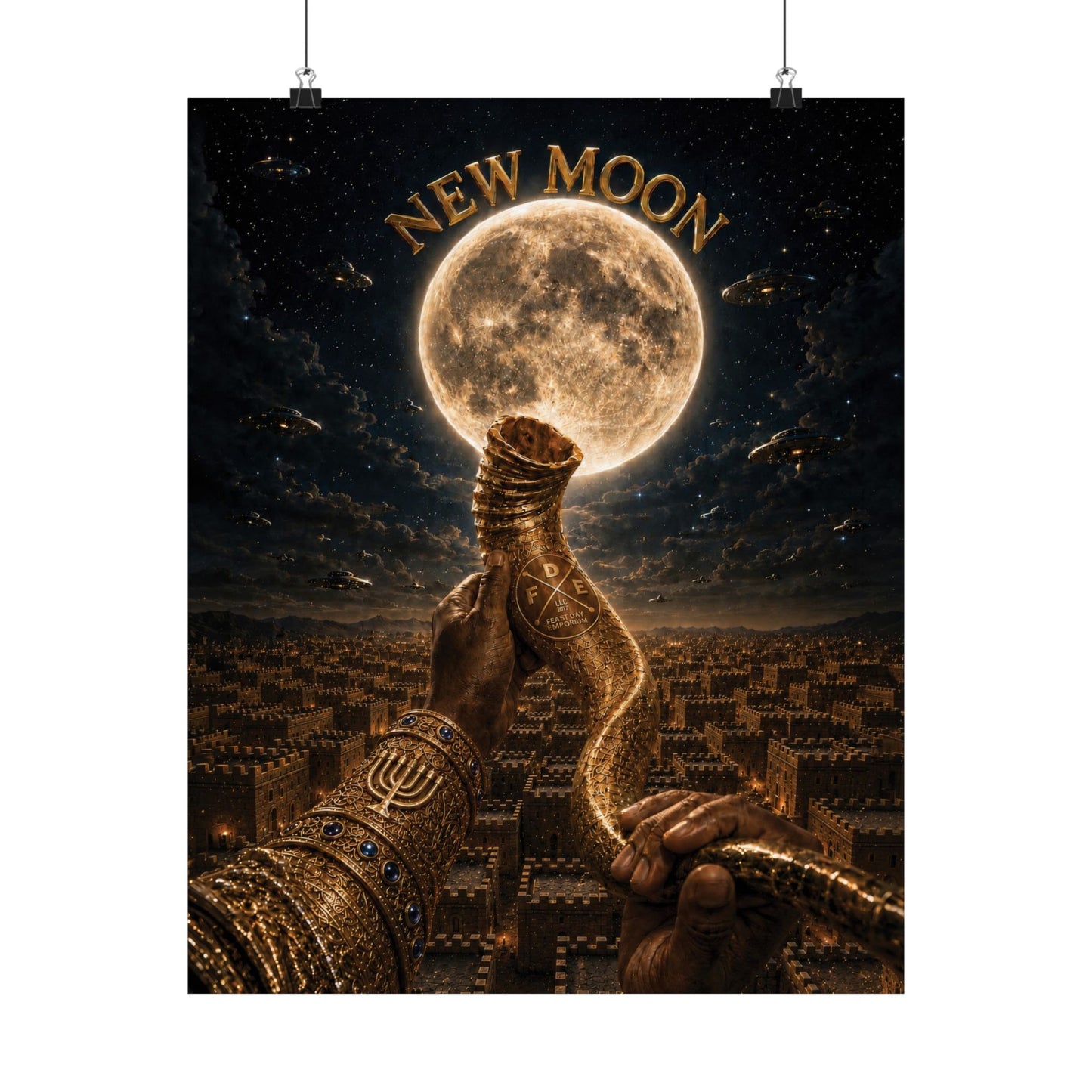 New Moon (w/ Shofar) Matte Poster