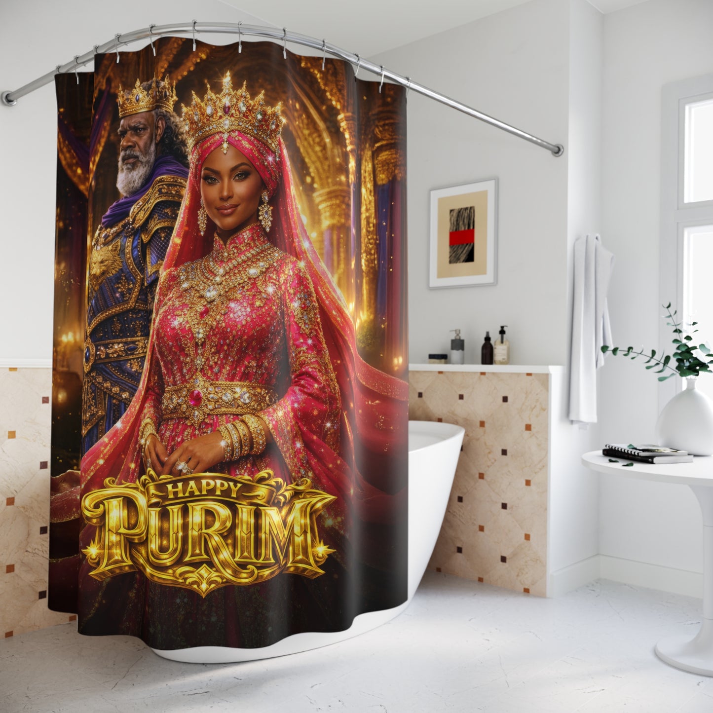Happy Purim Shower Curtain