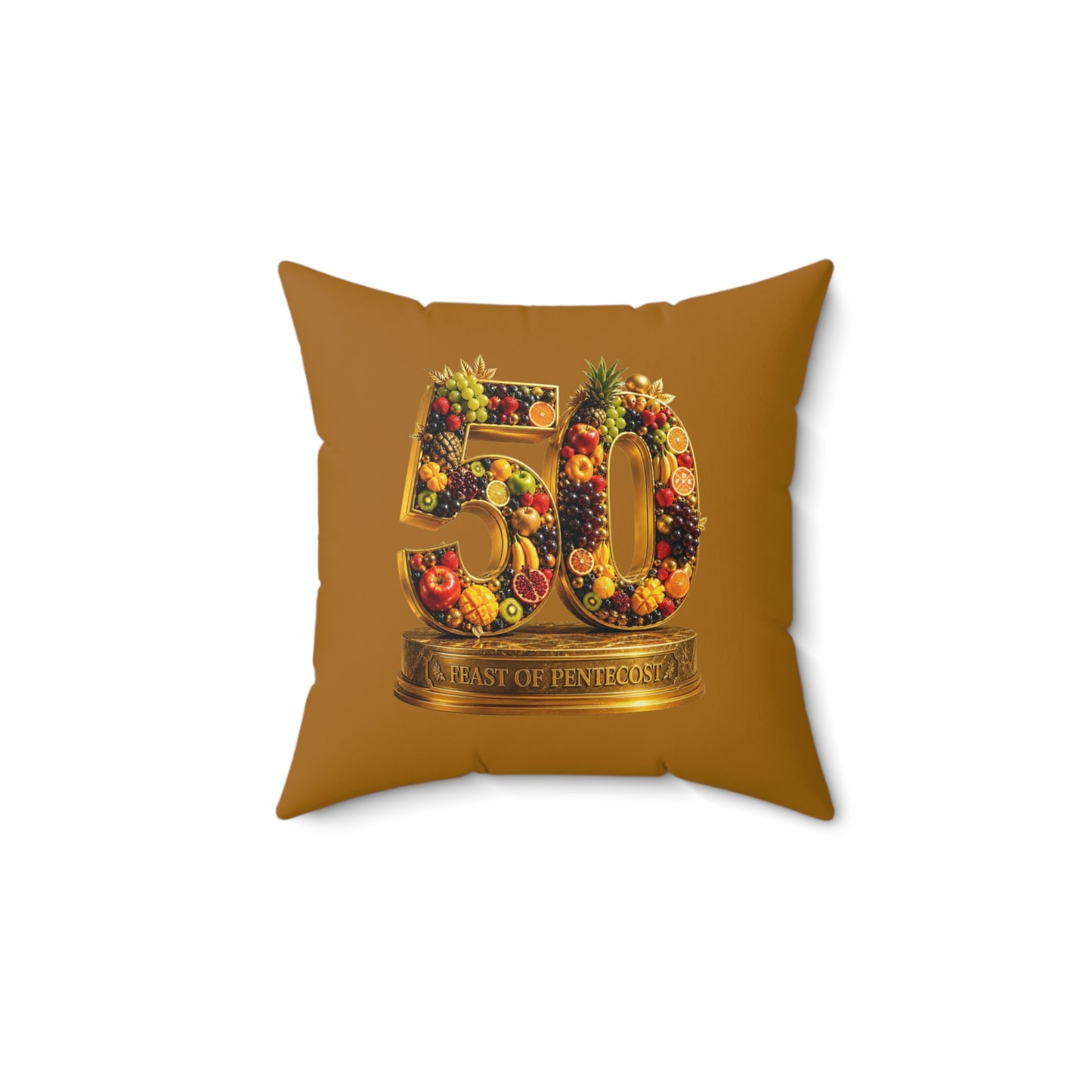 Feast of Pentecost (#50) - Burnished Marigold - Throw Pillow
