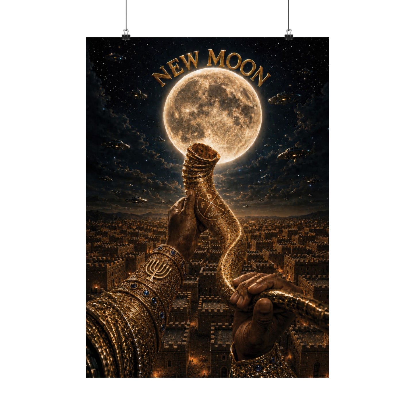 New Moon (w/ Shofar) Matte Poster