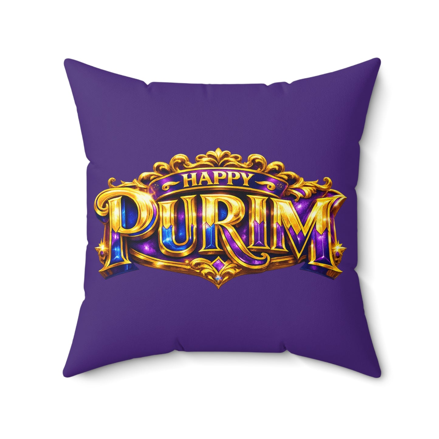 Purim - Purple -  Polyester Square Accent Pillow