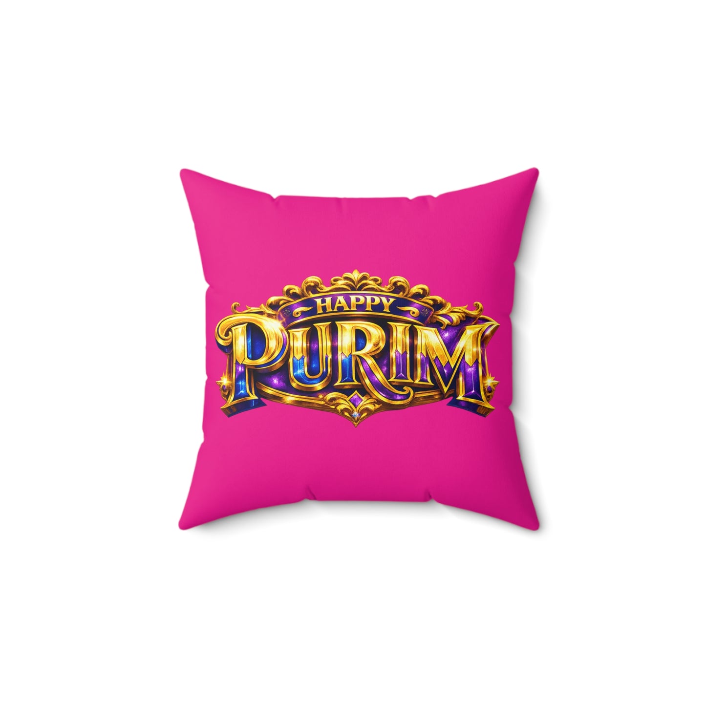 Purim - Pink -  Polyester Square Accent Pillow