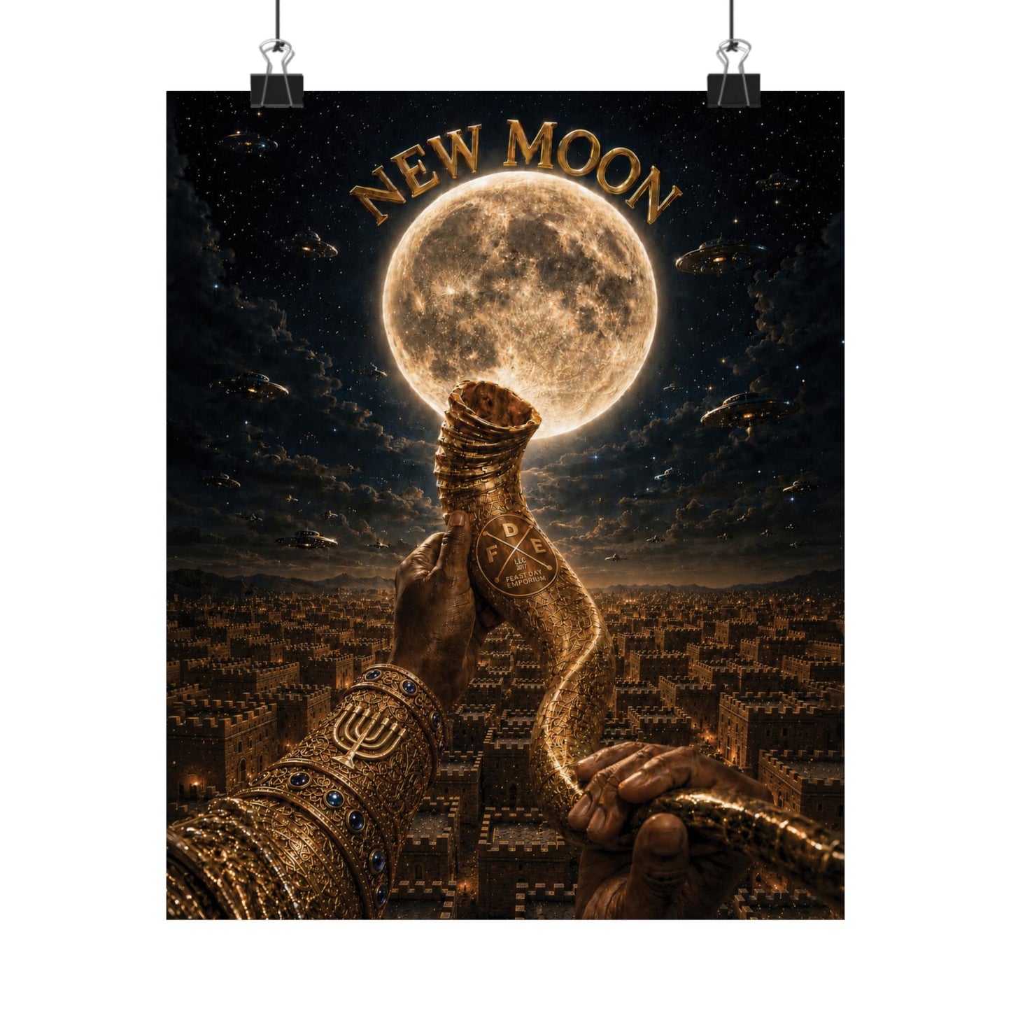 New Moon (w/ Shofar) Matte Poster