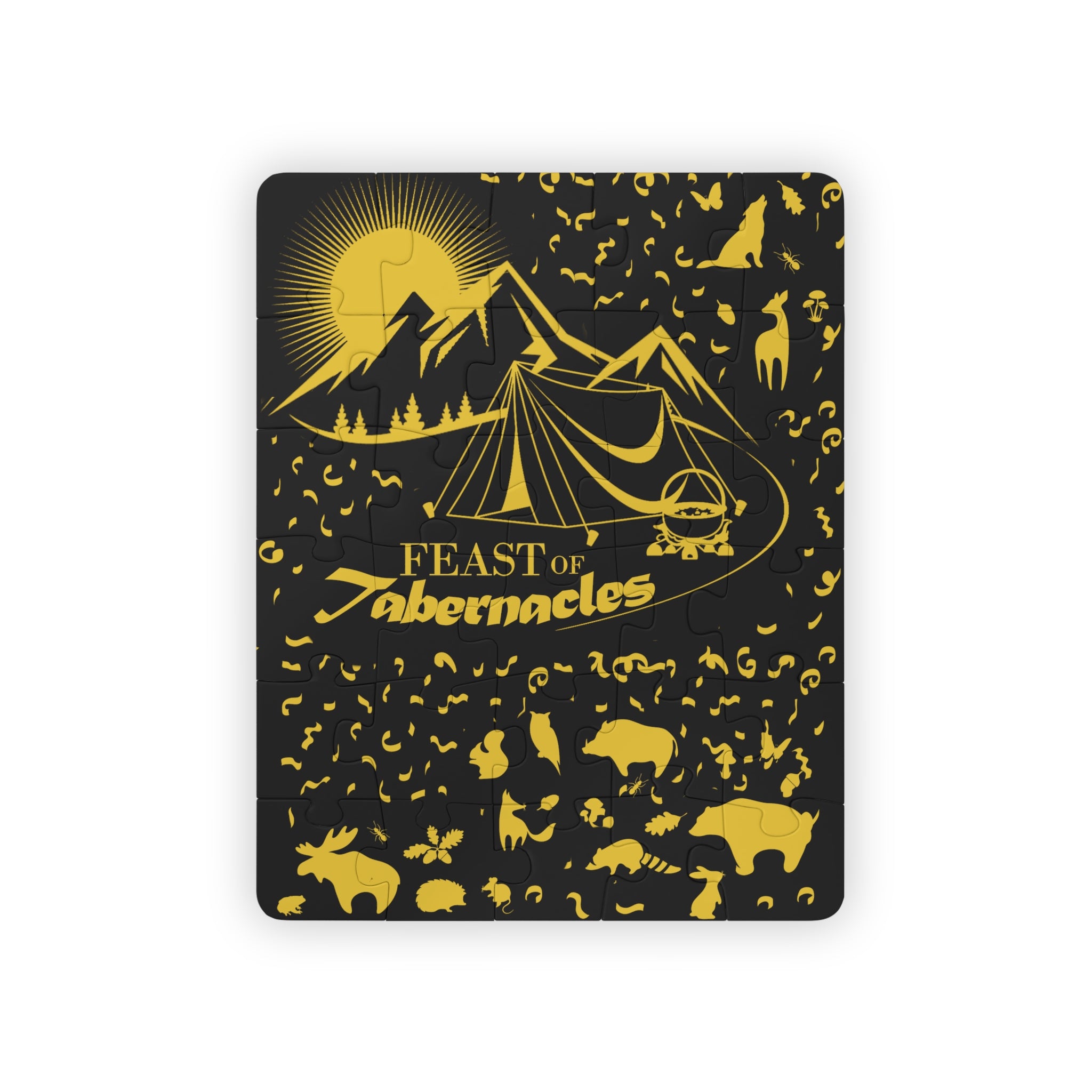 FOT - BLACK & GOLD W. ANIMALS - Kids' Puzzle, 30-Piece