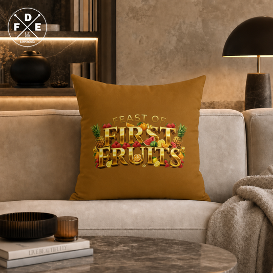 Feast of First Fruits - Burnished Marigold - Throw Pillow