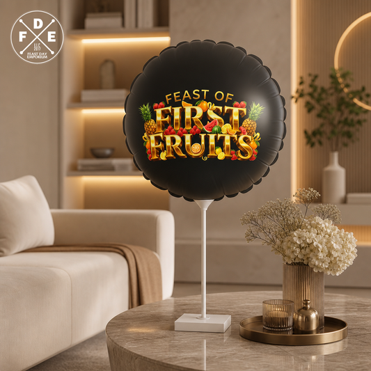 Feast of First Fruits - Obsidian Black - Foil Balloon