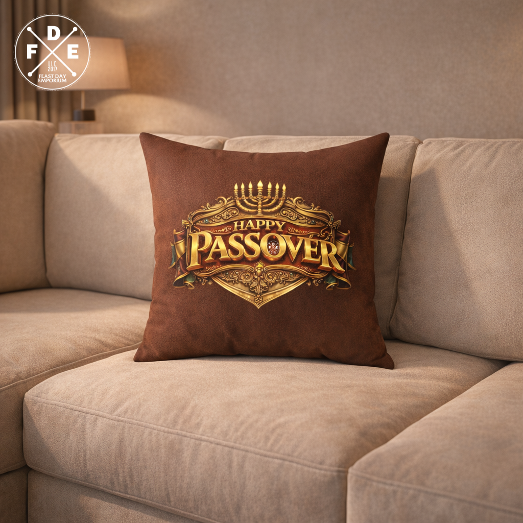 Happy Passover - Deep Covenant Plum - Throw Pillow