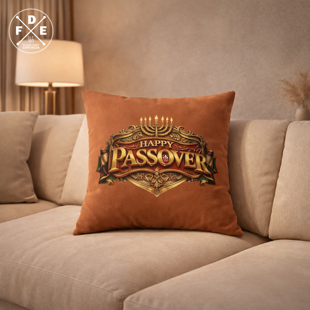 Happy Passover - Desert Clay - Throw Pillow