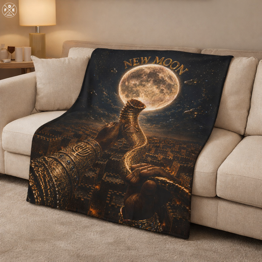 New Moon (w/ Shofar) - Fleece Blanket
