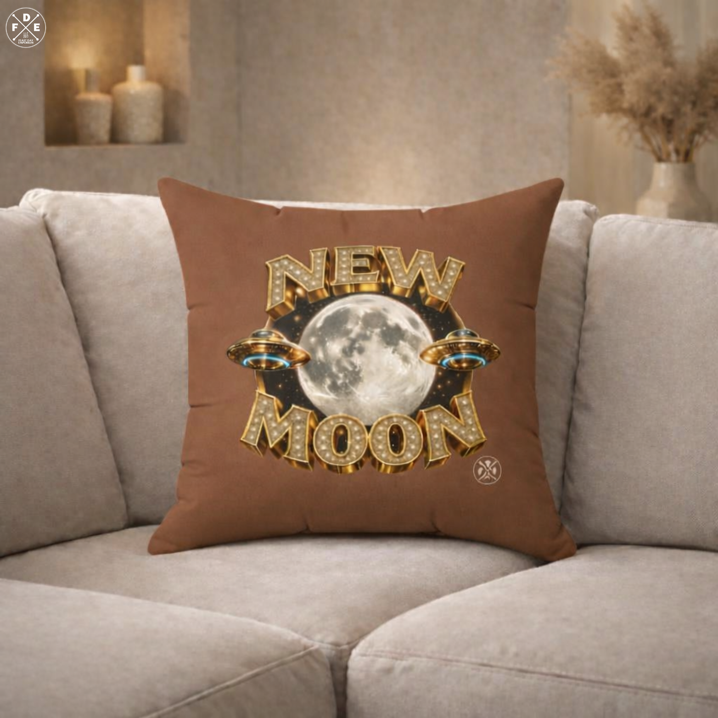New Moon - Desert Rose Gold - Throw Pillow