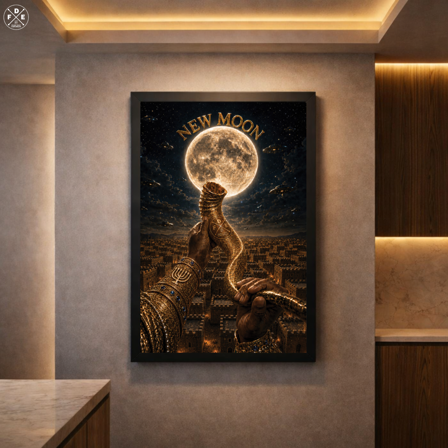 New Moon (w/ Shofar) - Framed Poster