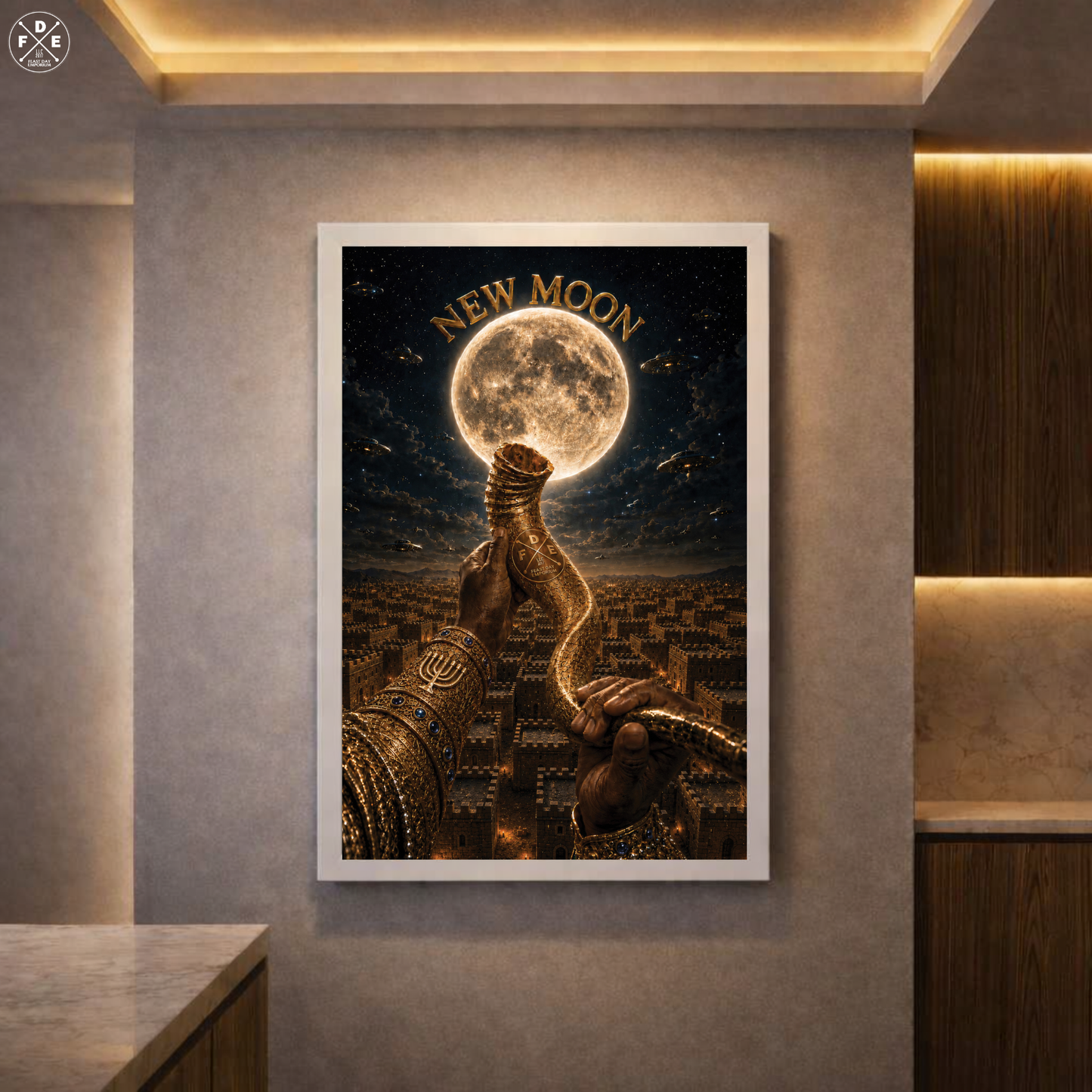 New Moon (w/ Shofar) - Framed Poster