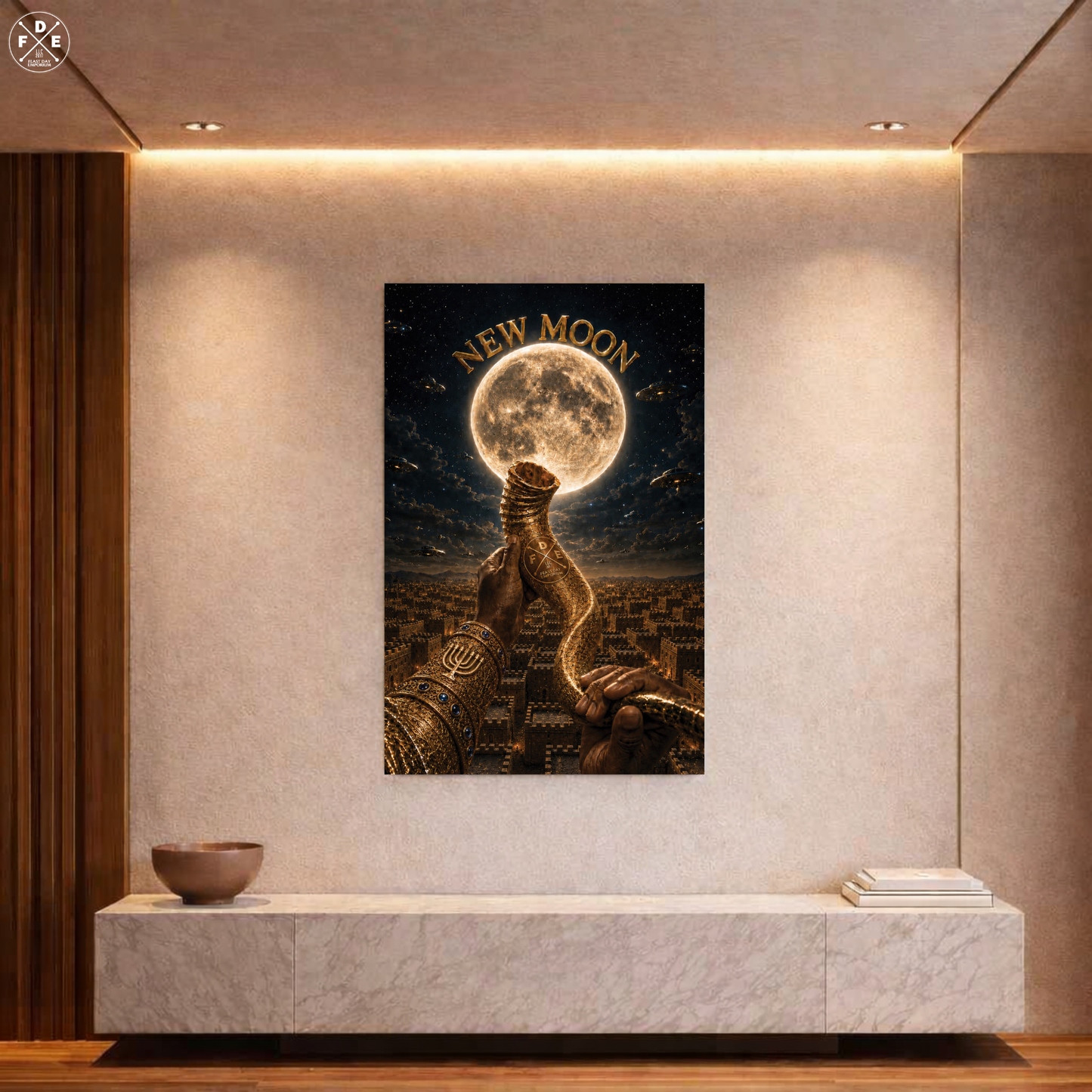 New Moon (w/ Shofar) Matte Poster