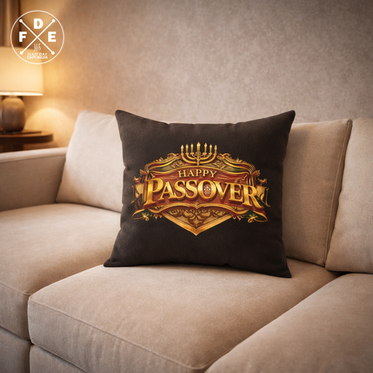 Happy Passover - Obsidian Black - Throw Pillow