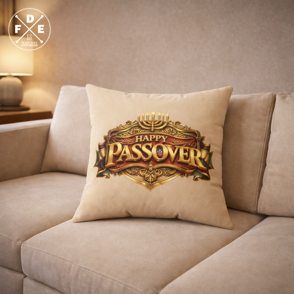 Happy Passover - Sahara Sand - Throw Pillow