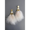 Blush Feather and Surgical Steel Post Earrings