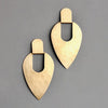 Brass Geometric Hammered Brass Post Earrings