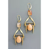 Brass Geometric Carnelian Earrings