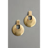 Brass Geometric Round Post Earrings