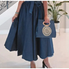 Long Denim Maxi Skirt & Purse