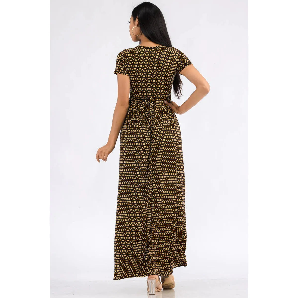 Geo Print Maxi Dress with Pockets