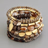 Glass and Hematite Brown Wrap Bracelet