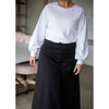 Long Black/Gray Knit A-Line Skirt