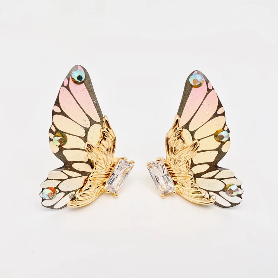 Gradient Butterfly Wings Stud Earrings