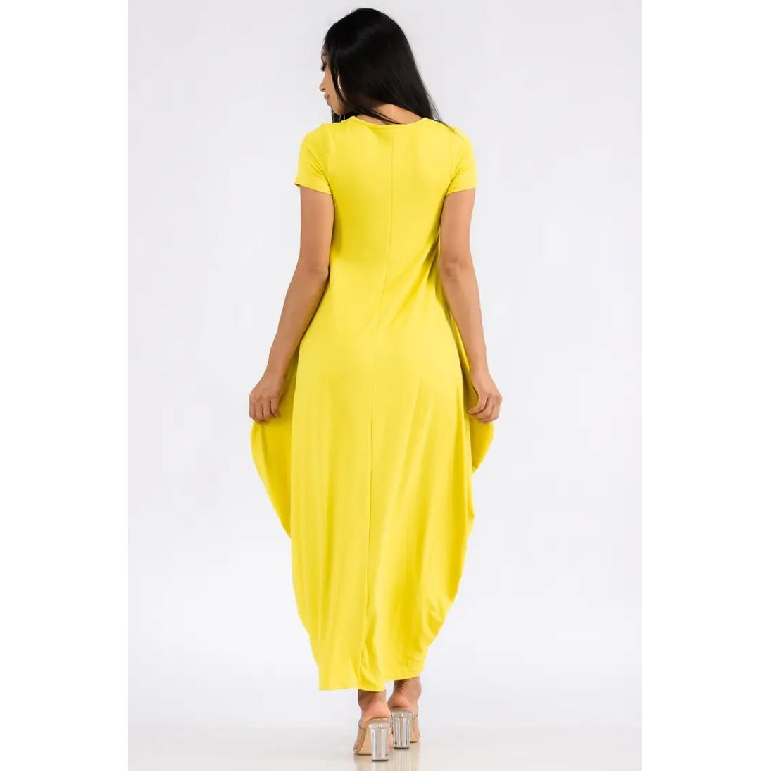 Yellow Maxi Dress with Pockets